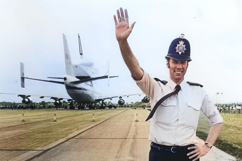 Brian Bill Bishop on runway colourised crop