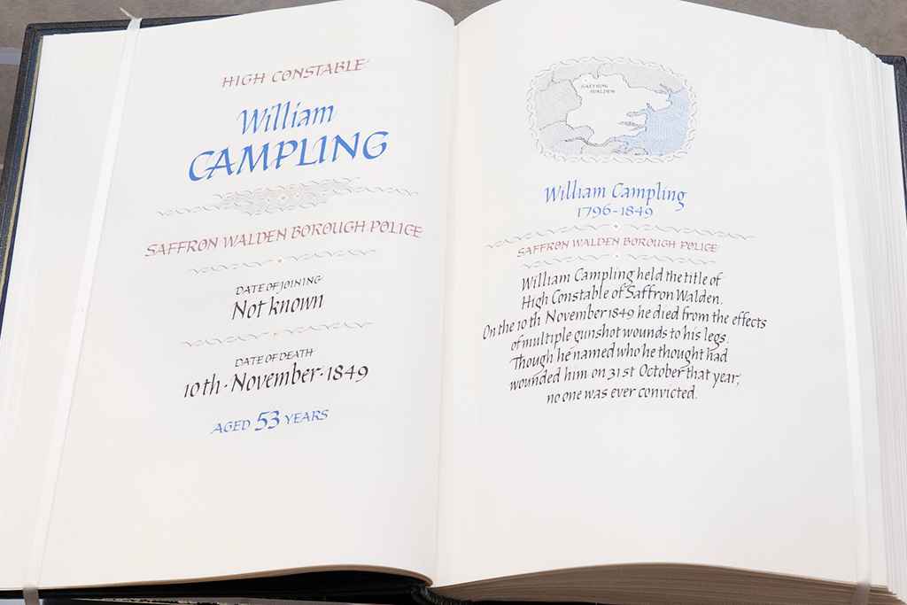 William Campling book of remembrance entry