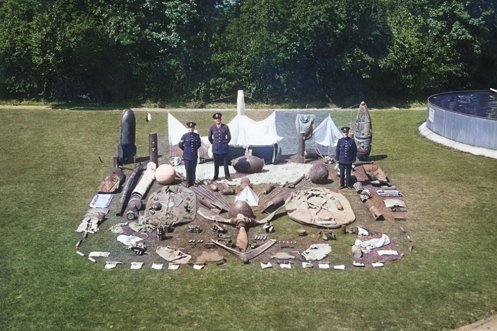 shrapnel and other debris collected after HQ bombing