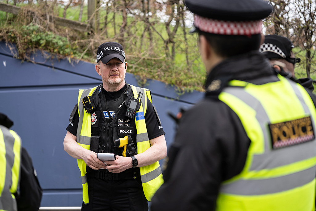 Sean McHale works with officers from other police forces as part of Project Servator deployment