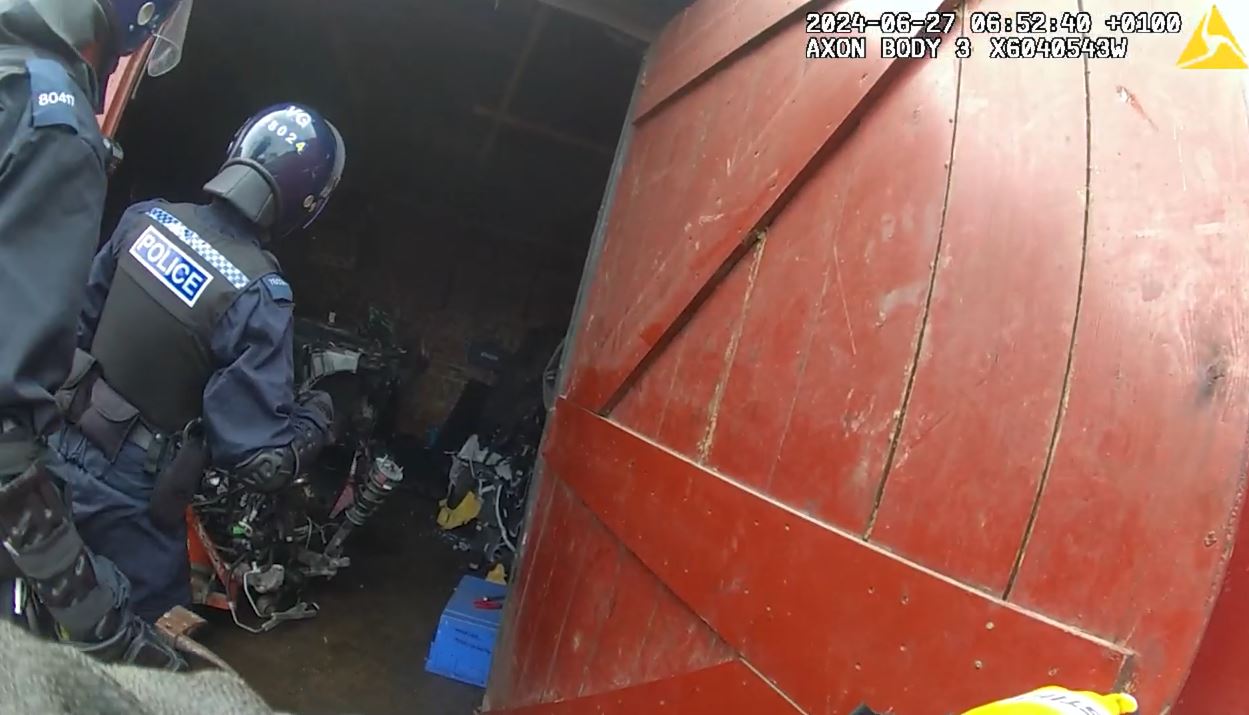 Warrants being executed by police officers 