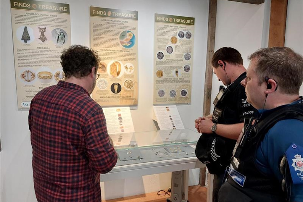 At Saffron Walden Museum, a rural engagement officer and a police community support officer from Uttlesford Neighbourhood Policing Team met with the curator to discuss the safeguarding of their exhibits