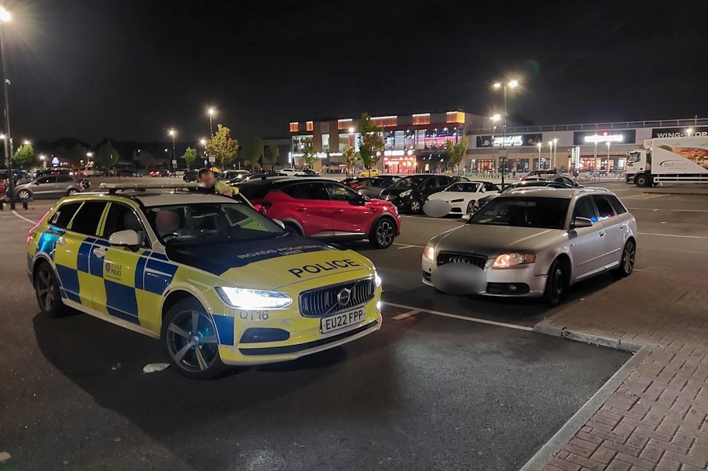 Police car in car park