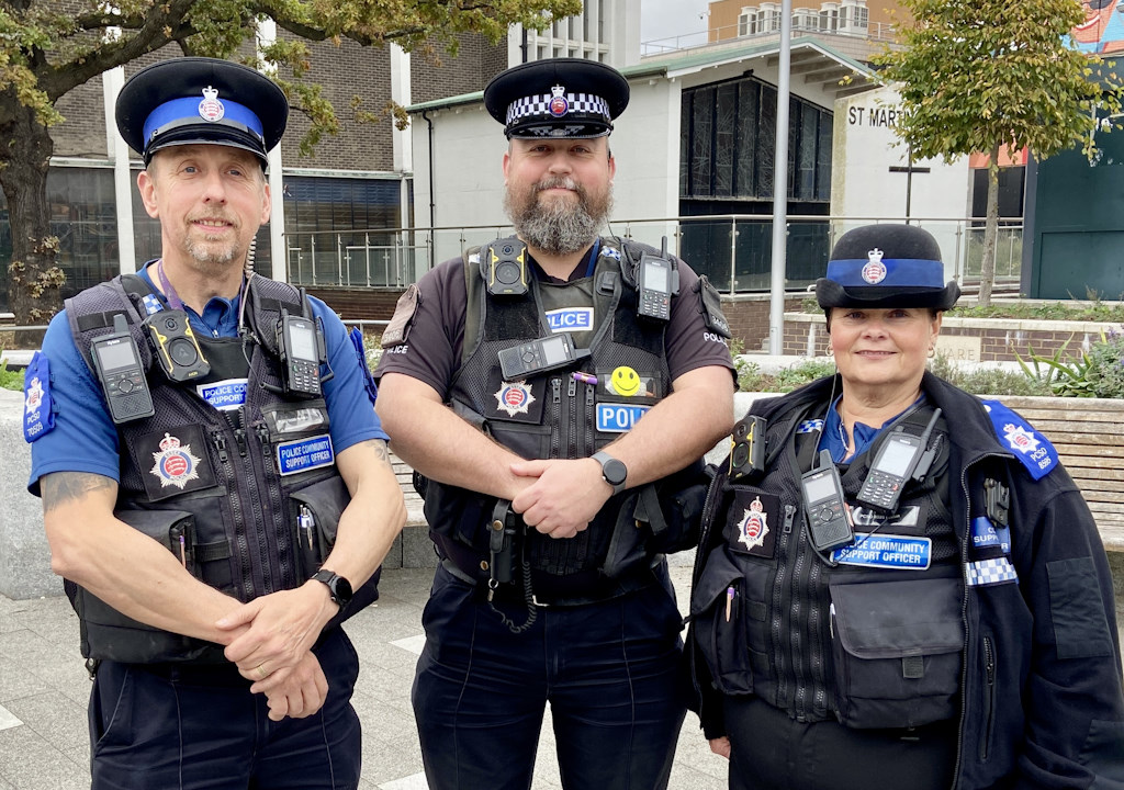 PCSO Darren Weeks, PC Simon Kirk and PCSO Rachel Cotton.