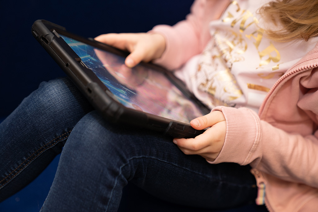 Child using tablet