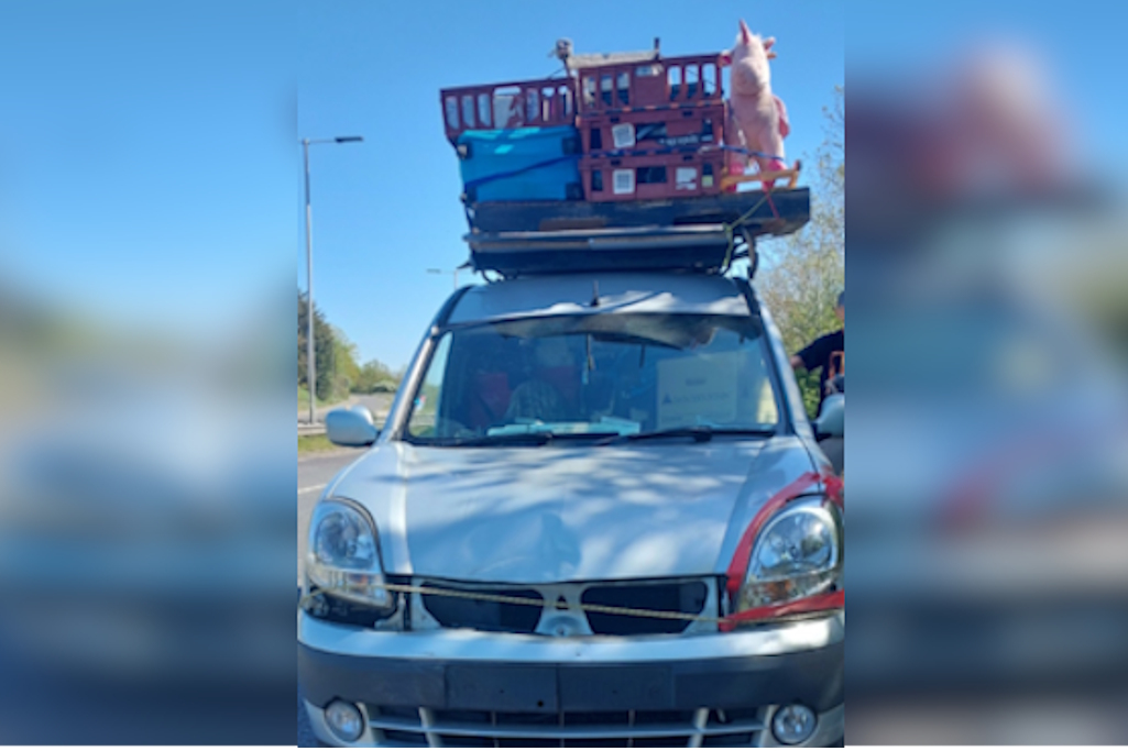 Overloaded vehicle