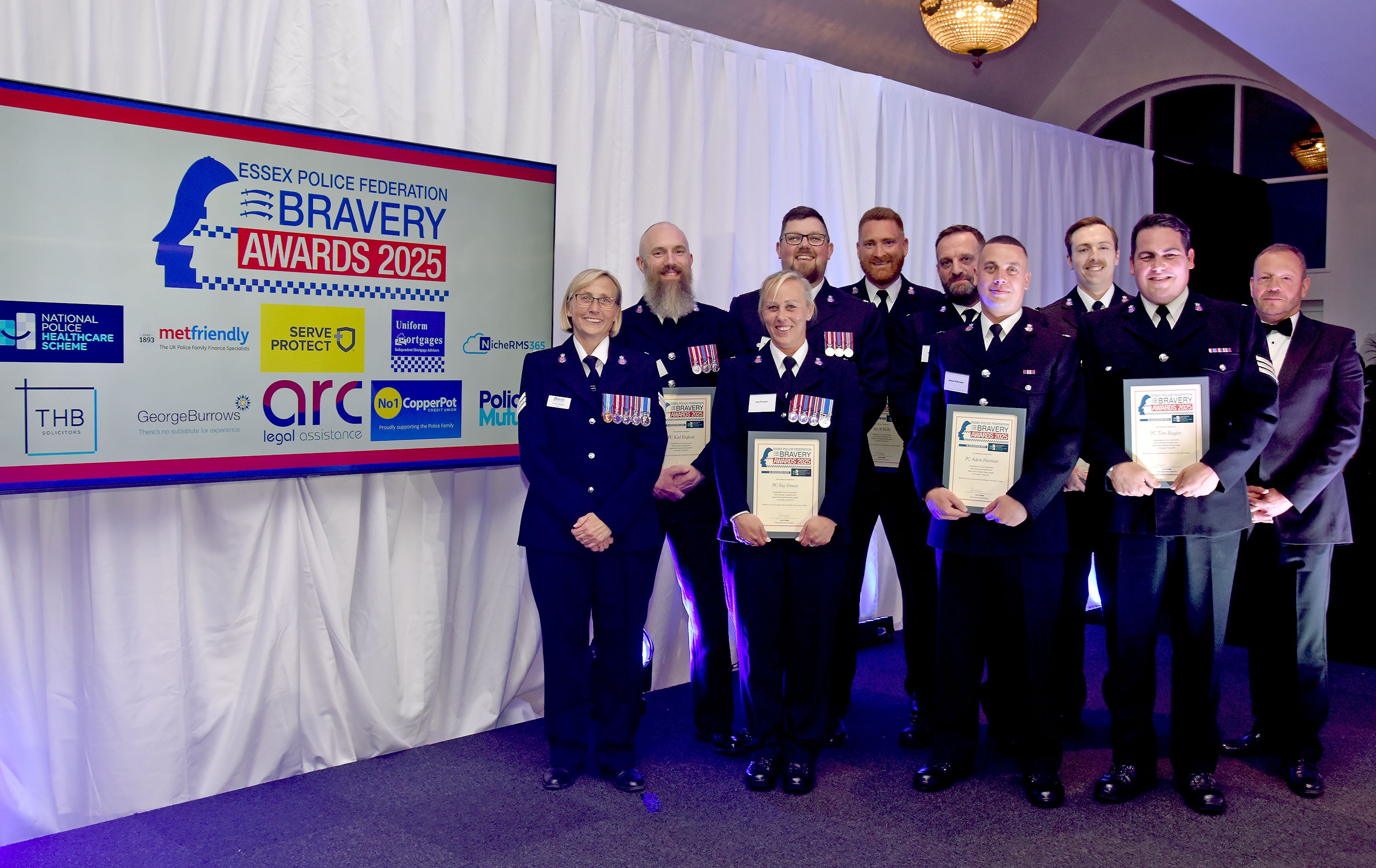 Officers at Fed Bravery Awards
