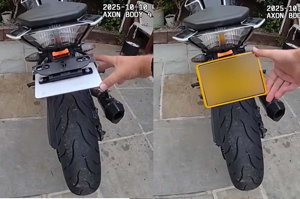 Dual image of flipped registration plate