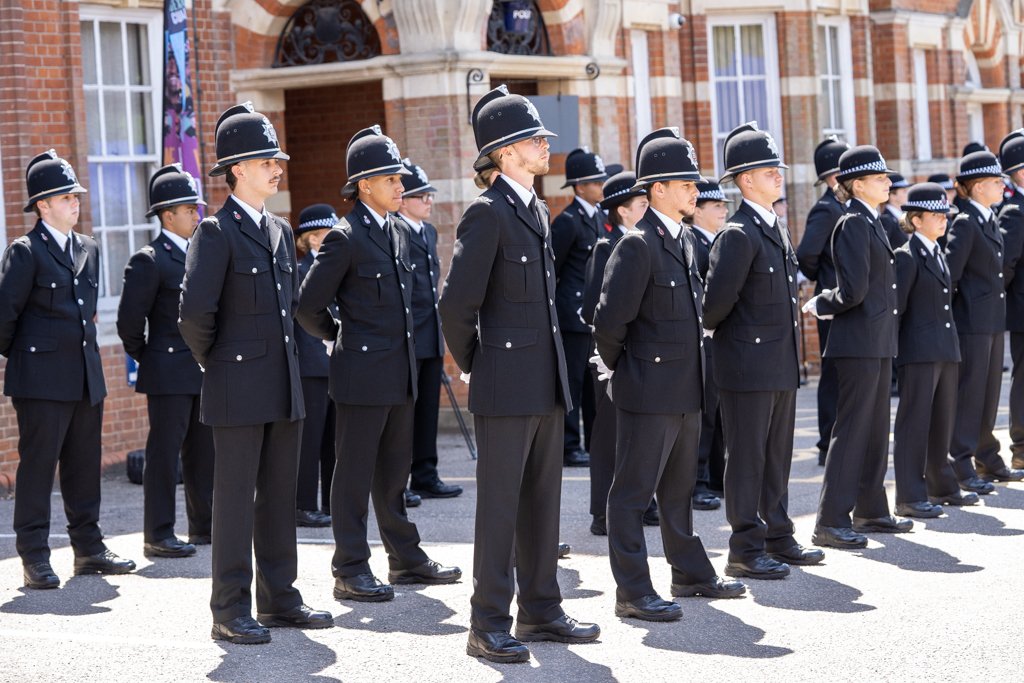Officers passing out