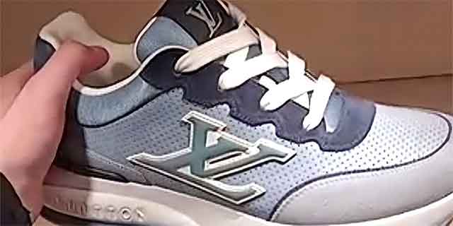 Blue Louis Vuitton trainers