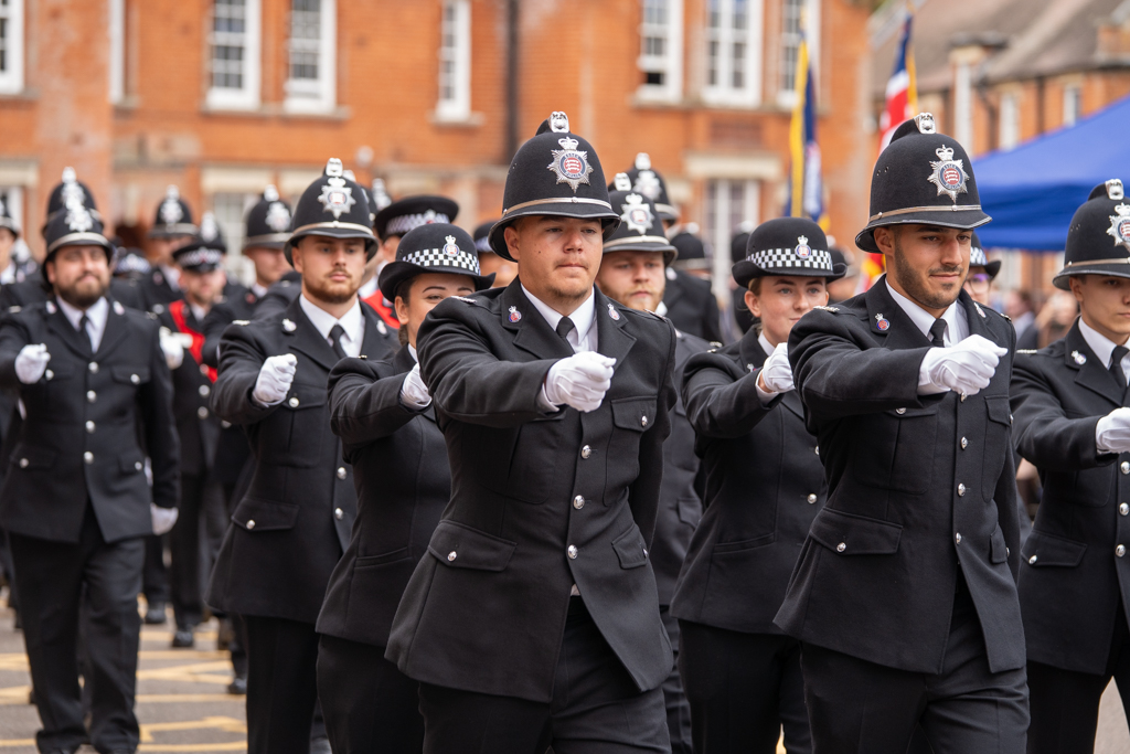 Officers marching
