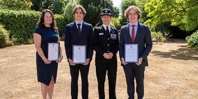 Nicole Presland, Ben Thompson, Chief Constable Rachel Nolan and Dan Thompson