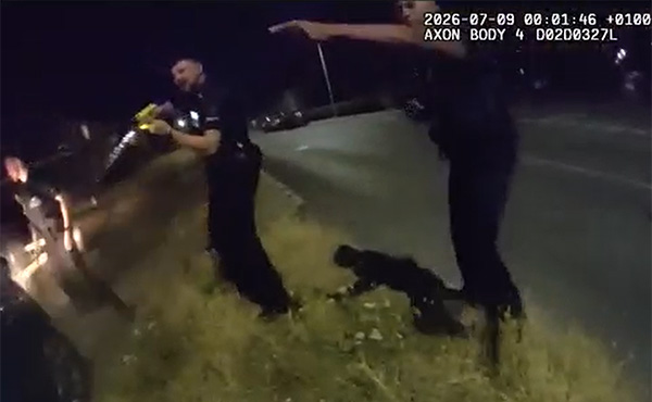 Officer with Taser from body worn video footage